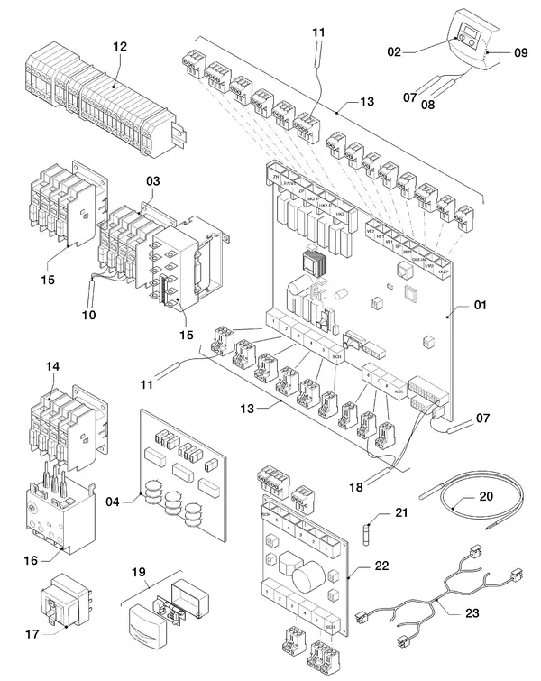Vue éclatée Vaillant geoTHERM VWS 171/2 : Boîtier électrique