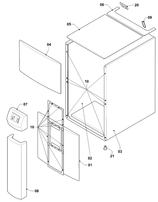 Vue éclatée Vaillant geoTHERM VWS 220/2 : Habillage