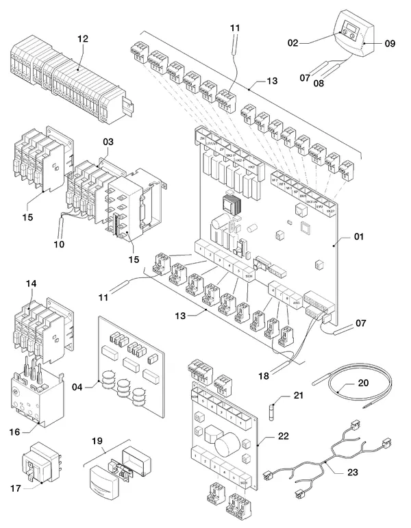 Vue éclatée Vaillant geoTHERM VWS 220/2 : Boîtier électrique