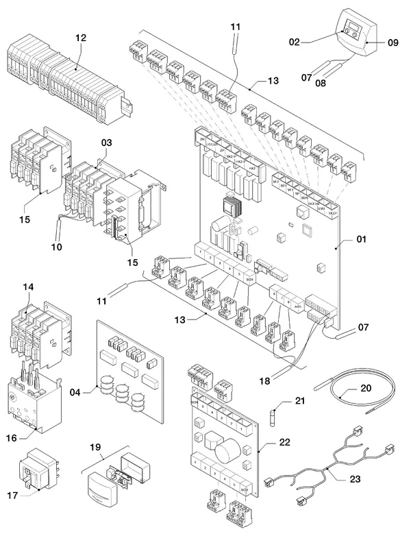 Vue éclatée Vaillant geoTHERM VWS 300/2 : Boîtier électrique
