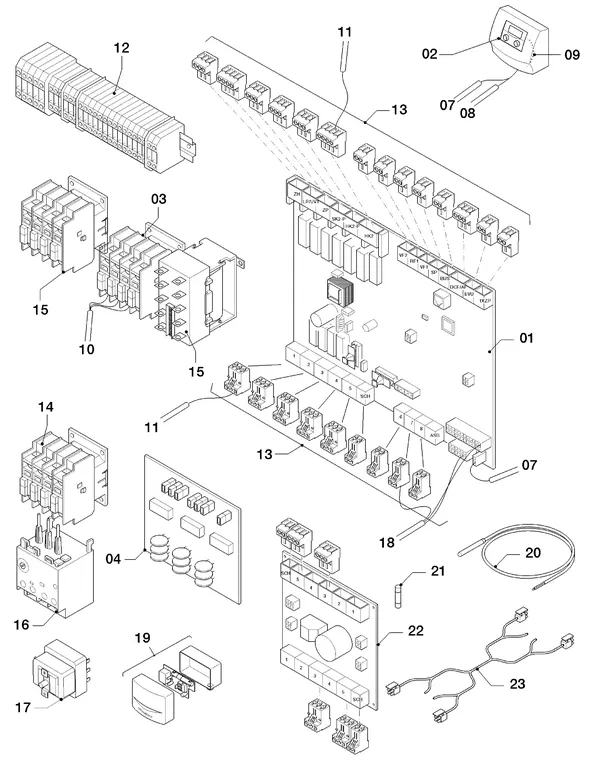 Vue éclatée Vaillant geoTHERM VWS 83/3 : Boîtier électrique