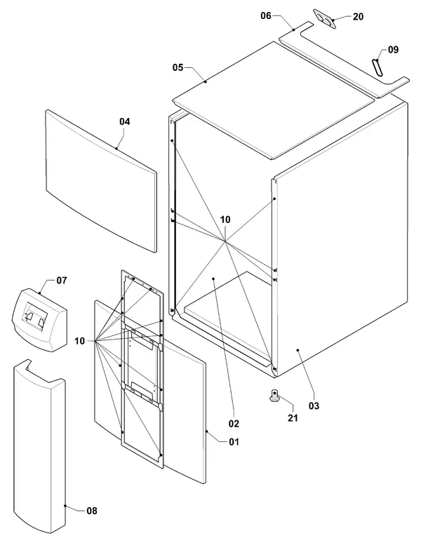 Vue éclatée Vaillant geoTHERM VWW 380/2 : Habillage