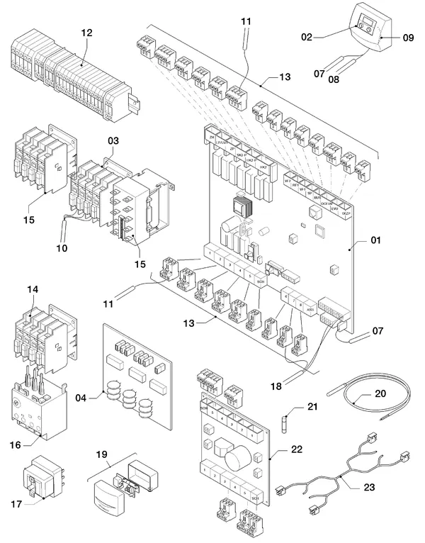 Vue éclatée Vaillant geoTHERM VWW 460/2 : Boîtier électrique